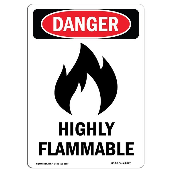 Signmission Safety Sign, OSHA Danger, 10" Height, Aluminum, V-2027, Portrait OS-DS-A-710-V-2027
